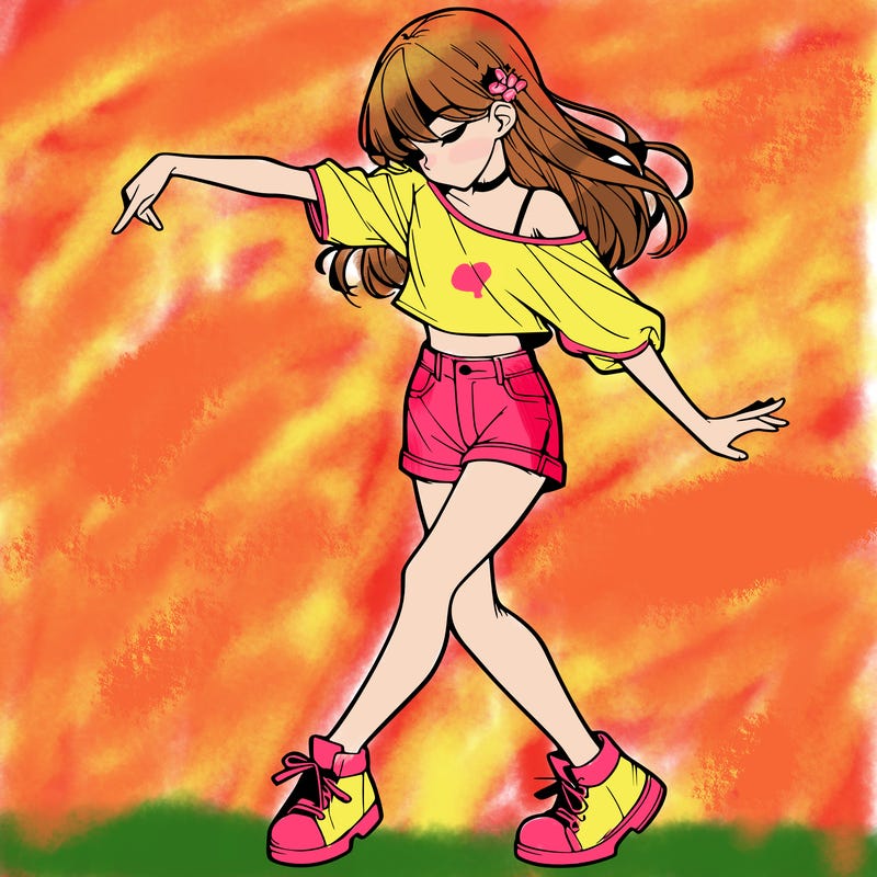 realistic girl danceing