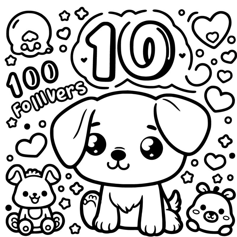 100 followers with cute dog