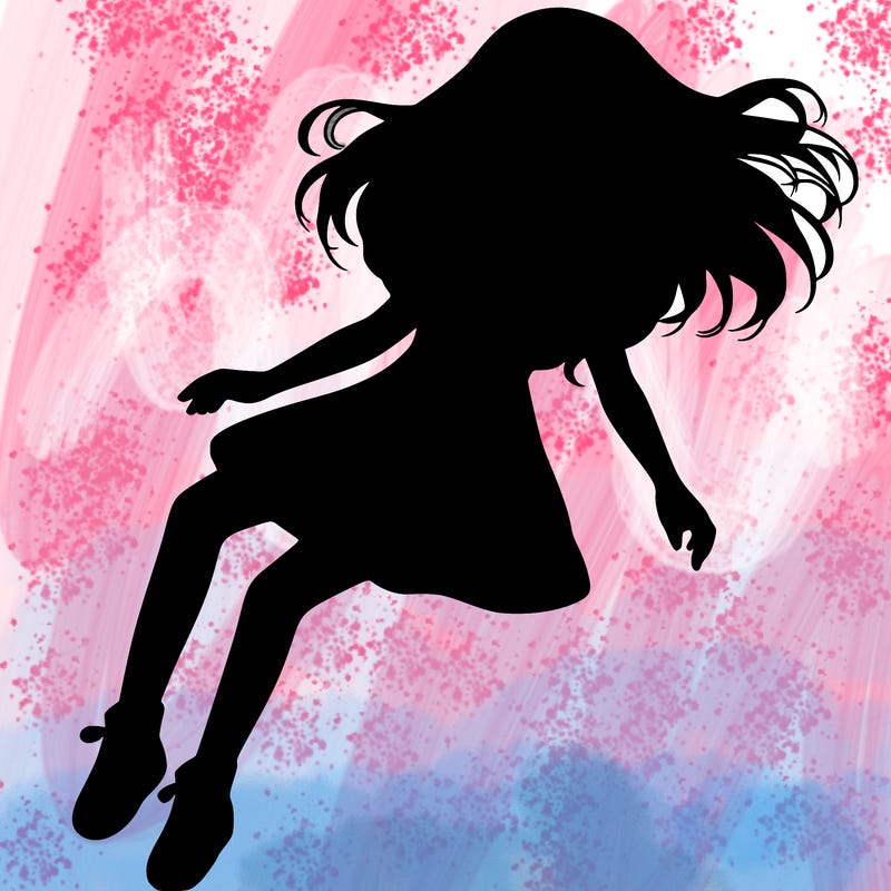 realistic girl floating