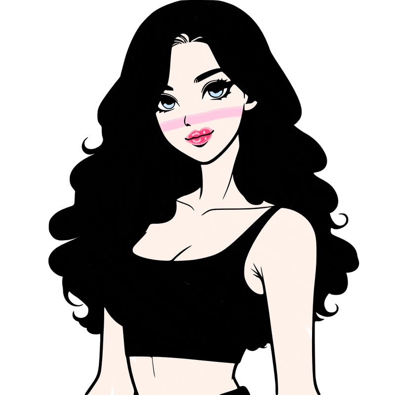 realistic girl with crop top