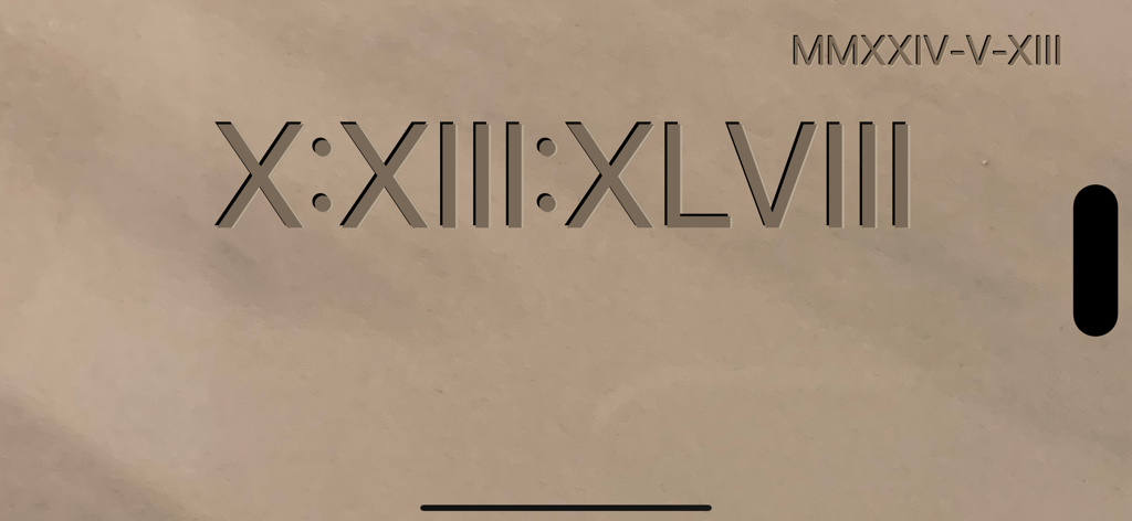 Roman Digital Clock - Relógio Digital Romano exibindo hora e data em numerais romanos em um fundo de pedra