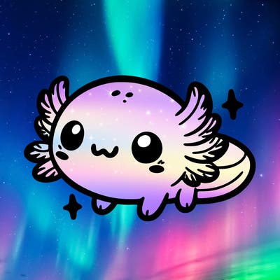 cute easy baby axolotl