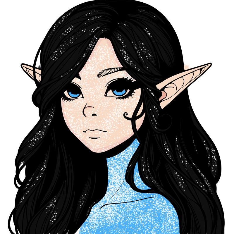 elf girl realistic dark fantasy