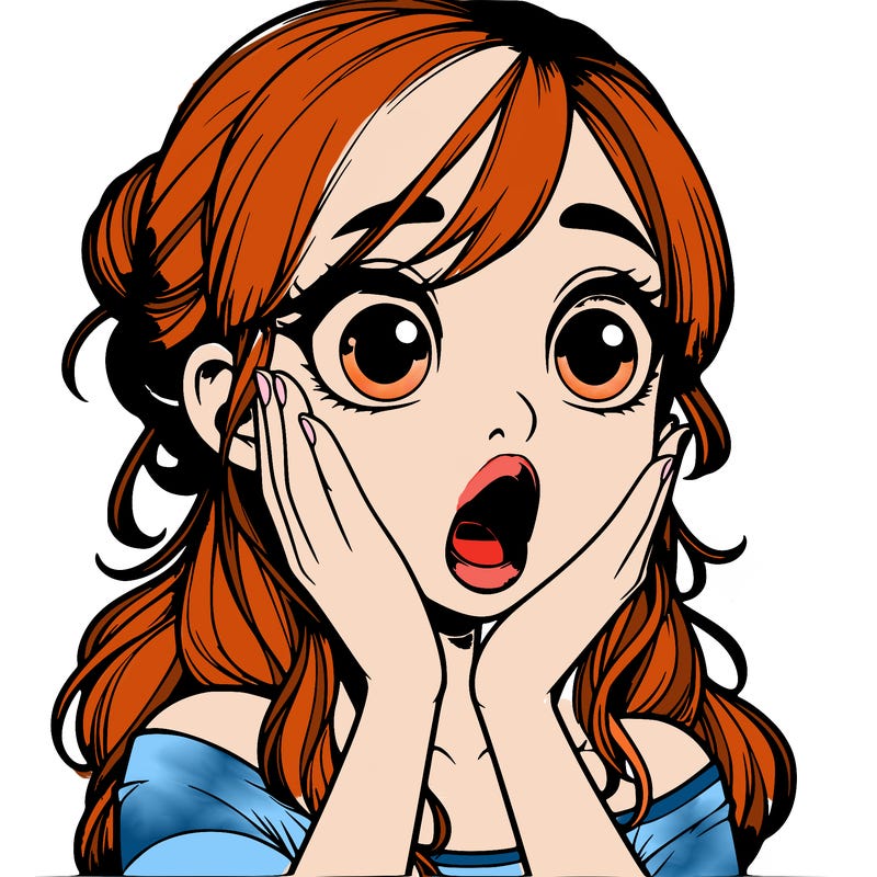 realistic shocked girl