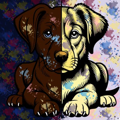 realistic dog split picture