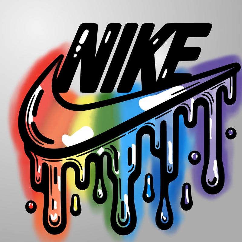 dripping nike logo