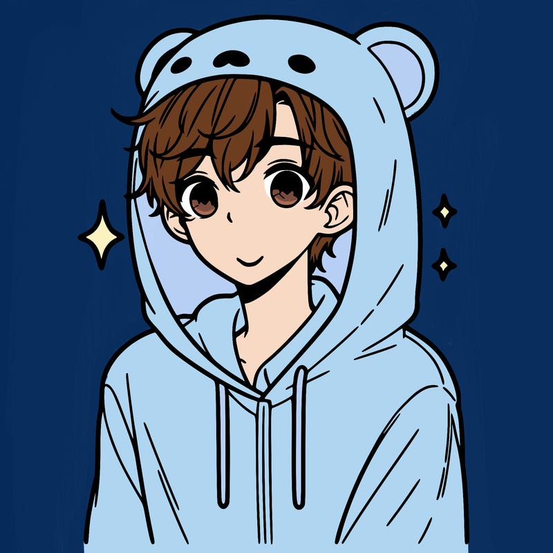 a 17 year old boy in a cute animal hoodie