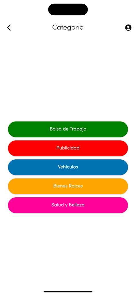 Mano a Mano Revista - Mano a Mano Revista mobile app category menu for jobs real estate and vehicles