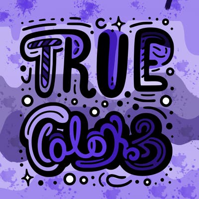 "true colors" written