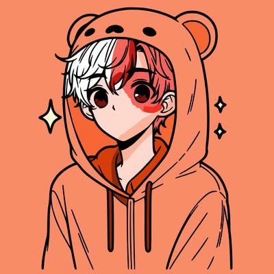 a 17 year old boy in a cute animal hoodie