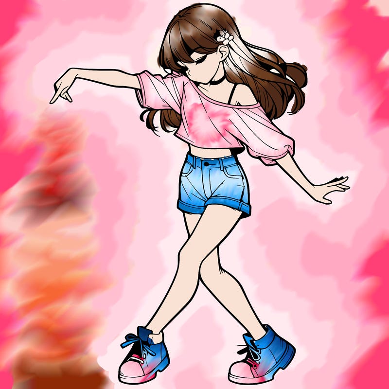 realistic girl danceing