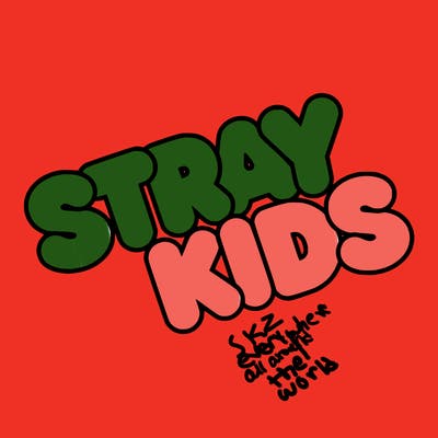 bubble letters saying stray kids