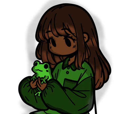 girl with long hair and a oversized shirt. and she is holding a frog