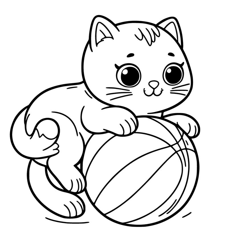 cat on ball