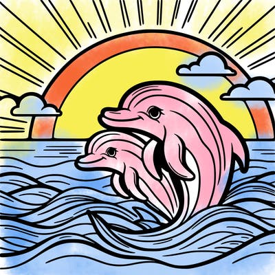dolphin sunset