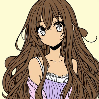 a manga girl with long hair
