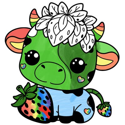 cute strawberry cow