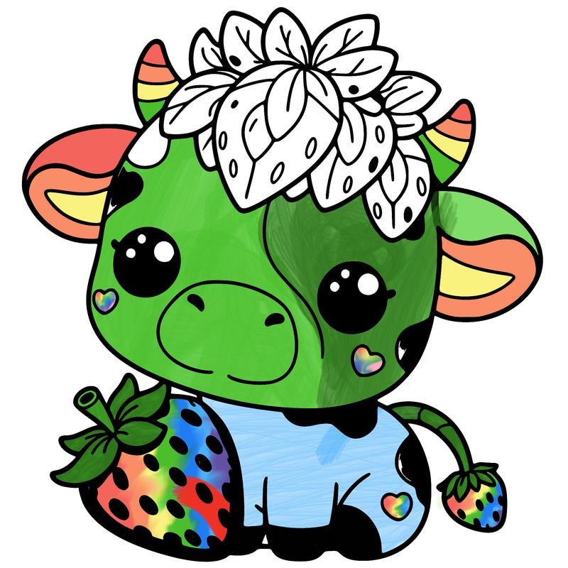 cute strawberry cow