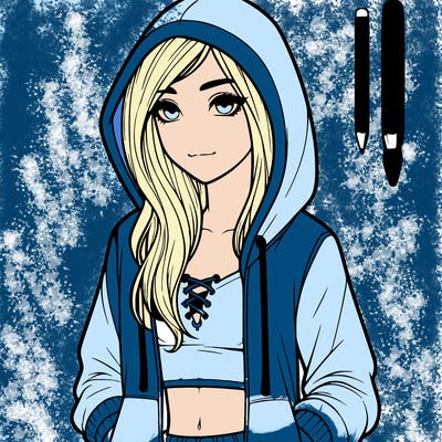 realistic girl in a hoodie