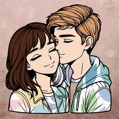 realistic girl and boy  love