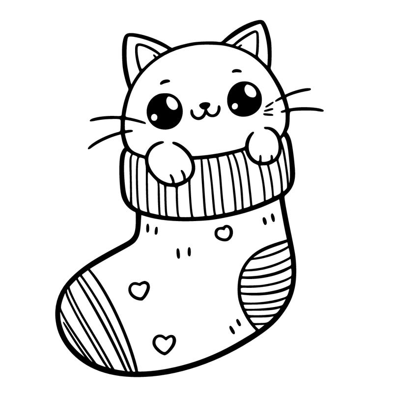 cute cat in a sock