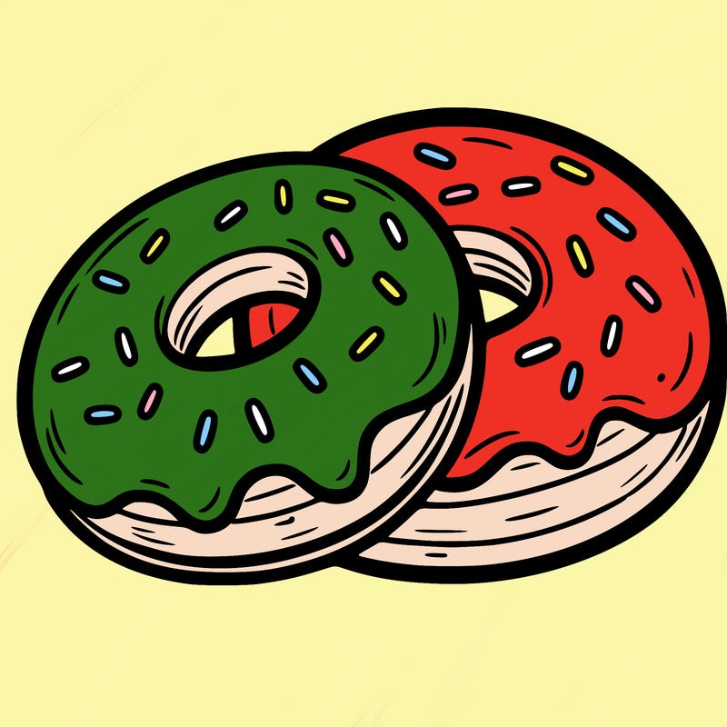 a piece of food doughnuts