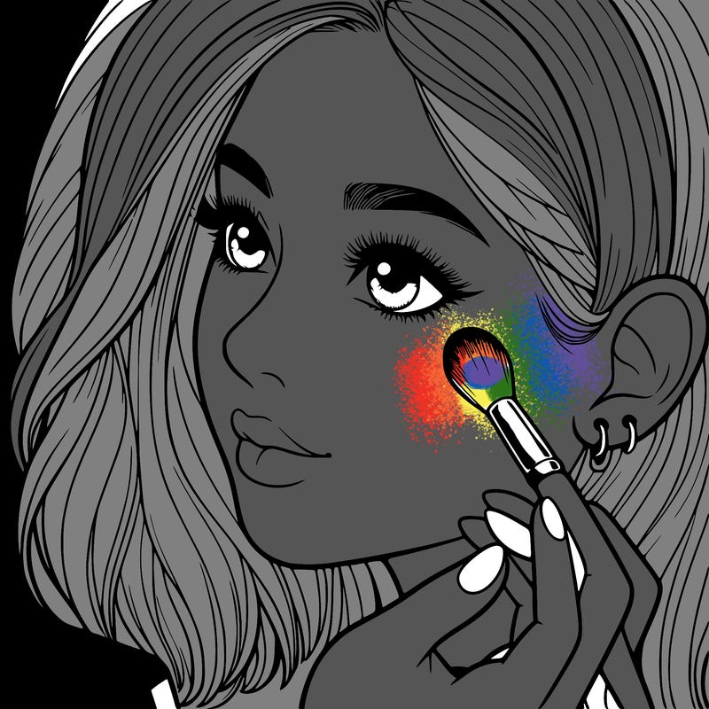 a realistic girl doing her makeup