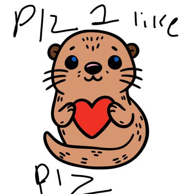 otter with a heart