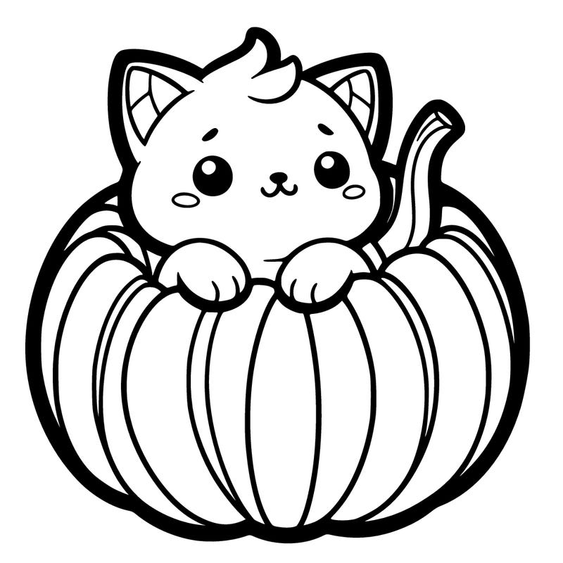 cat in a pumpkin