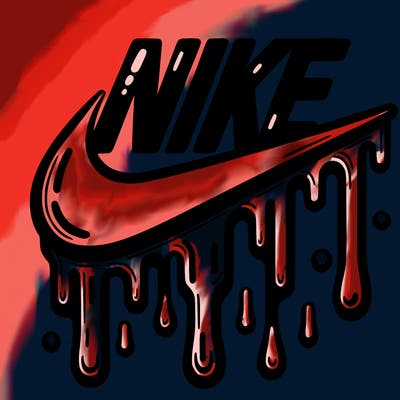 dripping nike logo