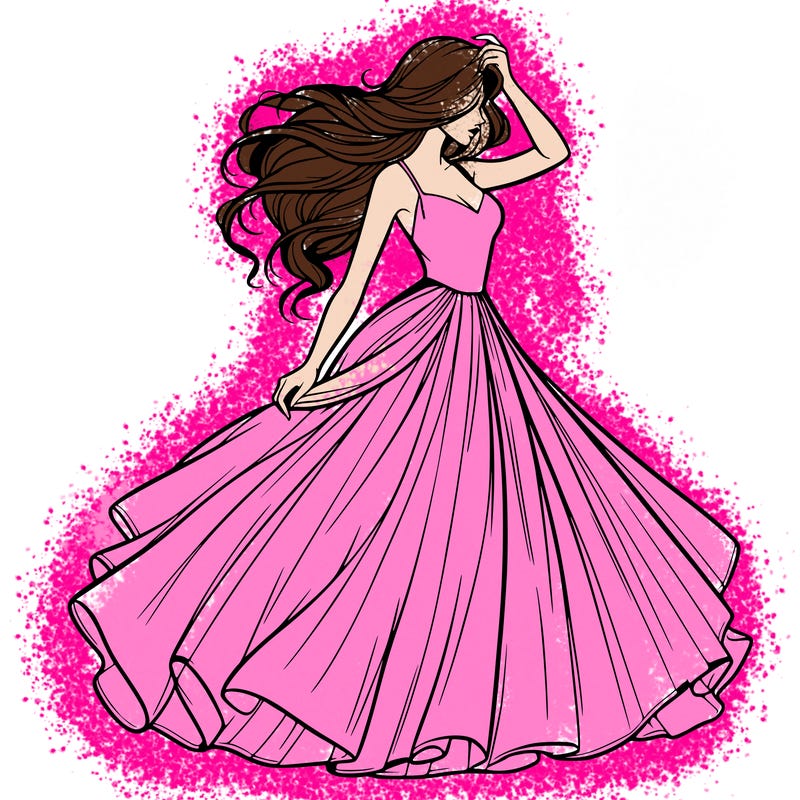 realistic woman with dress flowing in the wind