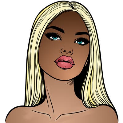realistic woman with full lips