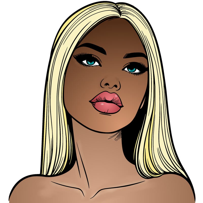 realistic woman with full lips