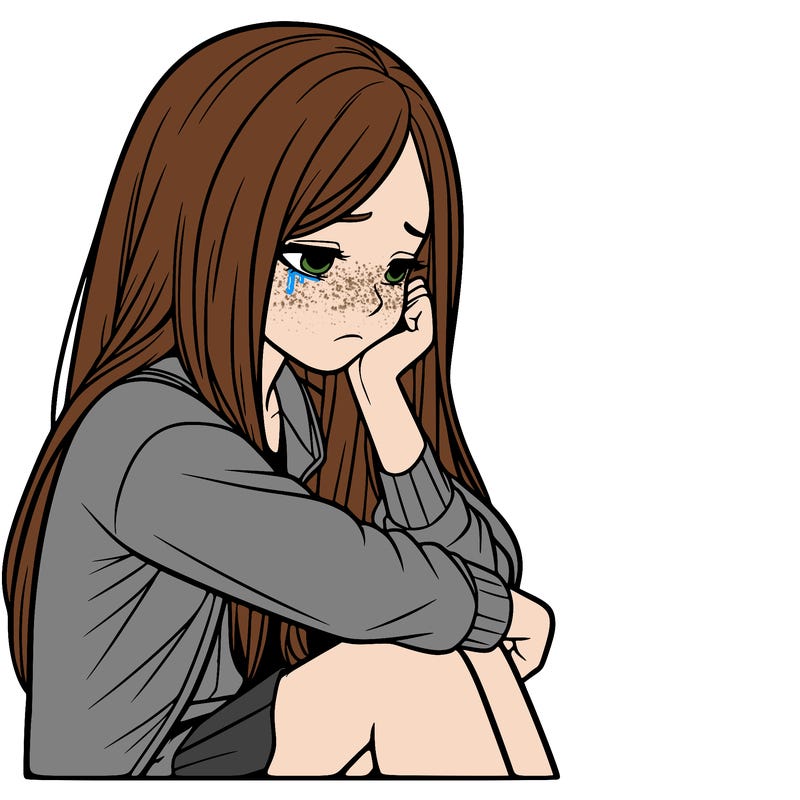 a realistic girl with depression
