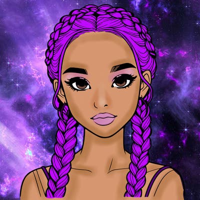 realistic girl with braids