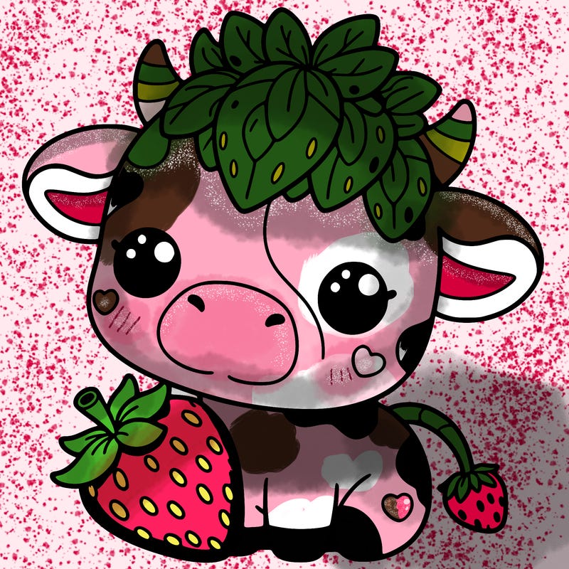 cute strawberry cow