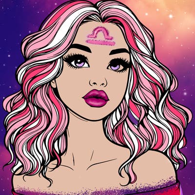 realistic girl with wavy hair and lips