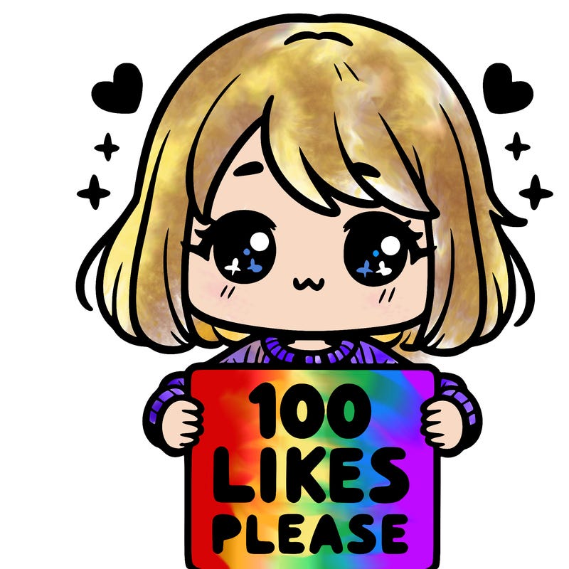 cute girl holding a sign saying 100 likes please