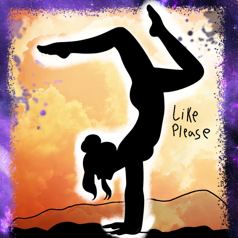 a woman doing a handstand