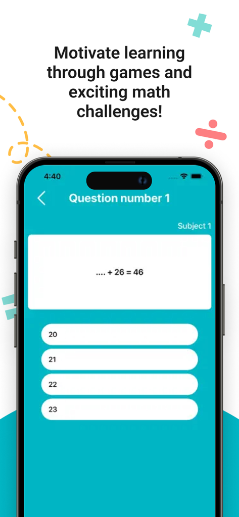 12345 Math Academy Grades 1-5 - A multiple choice math addition quiz displayed on the 12345 Math Academy app interface