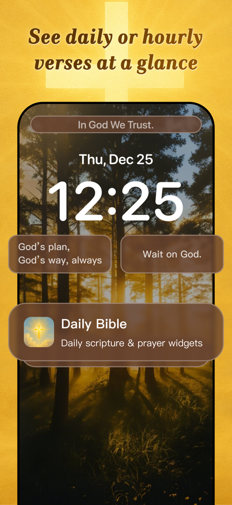 Daily Bible Verses:Home Widget - Sperrbildschirm des iPhones mit täglichen Bibelversen und Gebets-Widgets