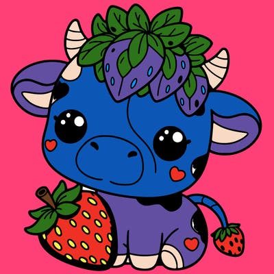 cute strawberry cow