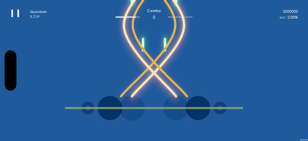 Simple-纯律音韵 - Gameplay minimalista di gioco ritmico senza tracce con linee luminose su uno sfondo blu