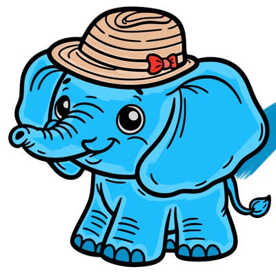 elephant with hat on