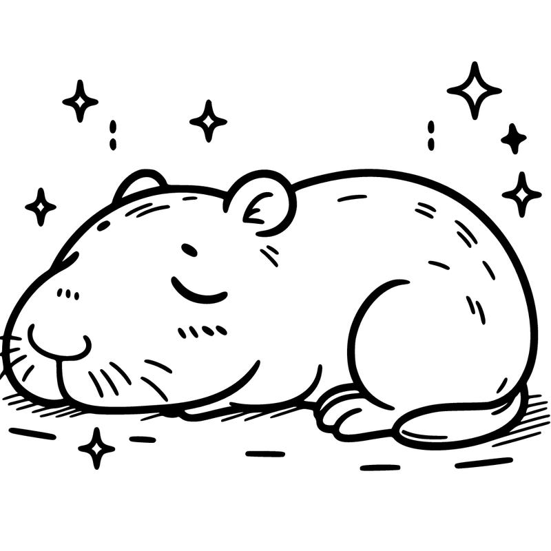 cute capybara sleeping