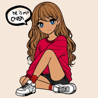 girl sitting realistic