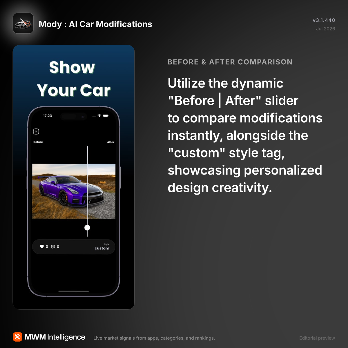 Mody : AI Car Modifications - Graphics & Design App | MWM