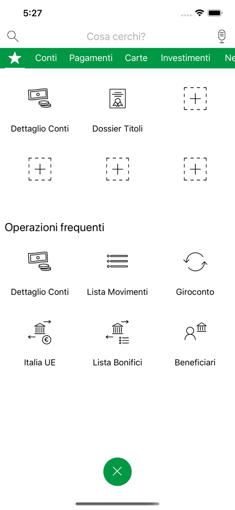 Carifermo Mobile - Carifermo Mobile app dashboard showing account details and frequent banking operations