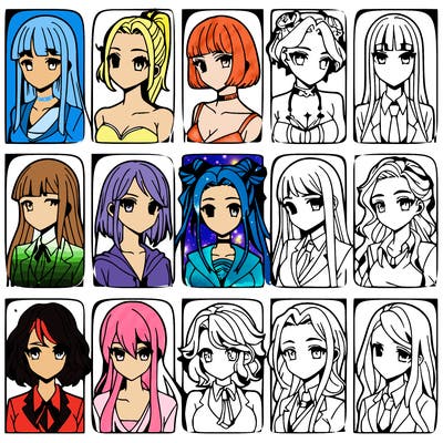 girls that look diffrent anime