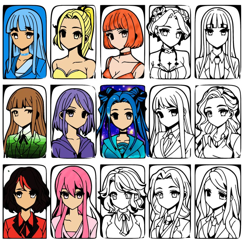 girls that look diffrent anime